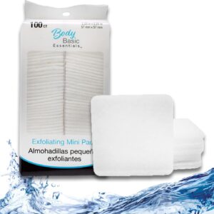 Mini Facial Exfoliating Pads, 100 Count per Pack: Makeup Remover and Cleanser Sponges for Face, Suitable for All Skin Types