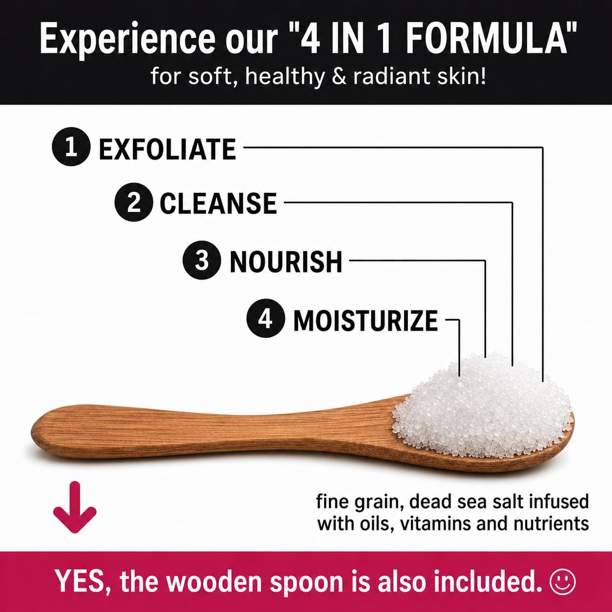 pureSCRUBS Premium Eucalyptus Body Scrub Set - Large 16oz Dead Sea Salt Body Scrub With Infused Essential Oils & Nutrients, Includes Wooden Spoon, Loofah & Oatmeal Exfoliating Bar Soap - Image 7