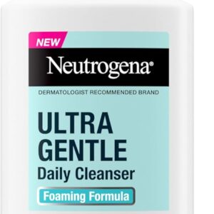 Neutrogena Ultra Gentle Foaming Facial Cleanser, Foaming Face Wash for Sensitive Skin, Gently Cleanses Away Dirt, Oil & Makeup Without Over Drying, Fragrance-Free, 5.8 fl. oz